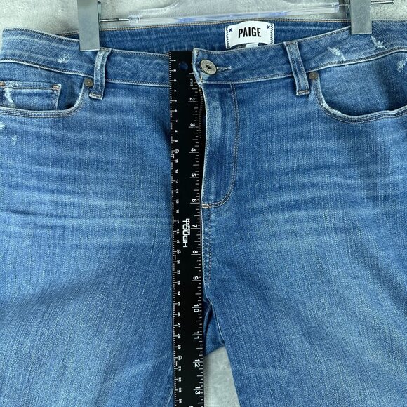 Paige Skinny Jeans Womens Size 33 Verdugo Ankle Distressed Medium Wash Blue - Picture 8 of 12